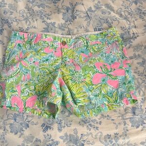 Lilly Pulitzer Pink and Green Floral Women Shorts